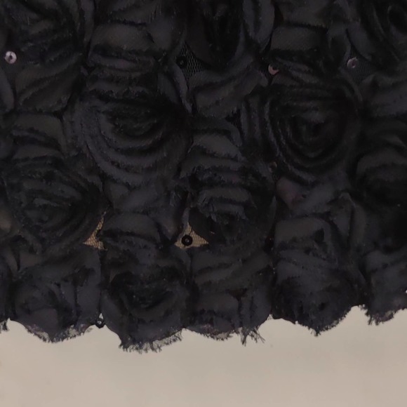 ABS Allen Schwartz APPLIQUE SEQUIN ONE SHOULDER DRESS Black 2 - Picture 7 of 12